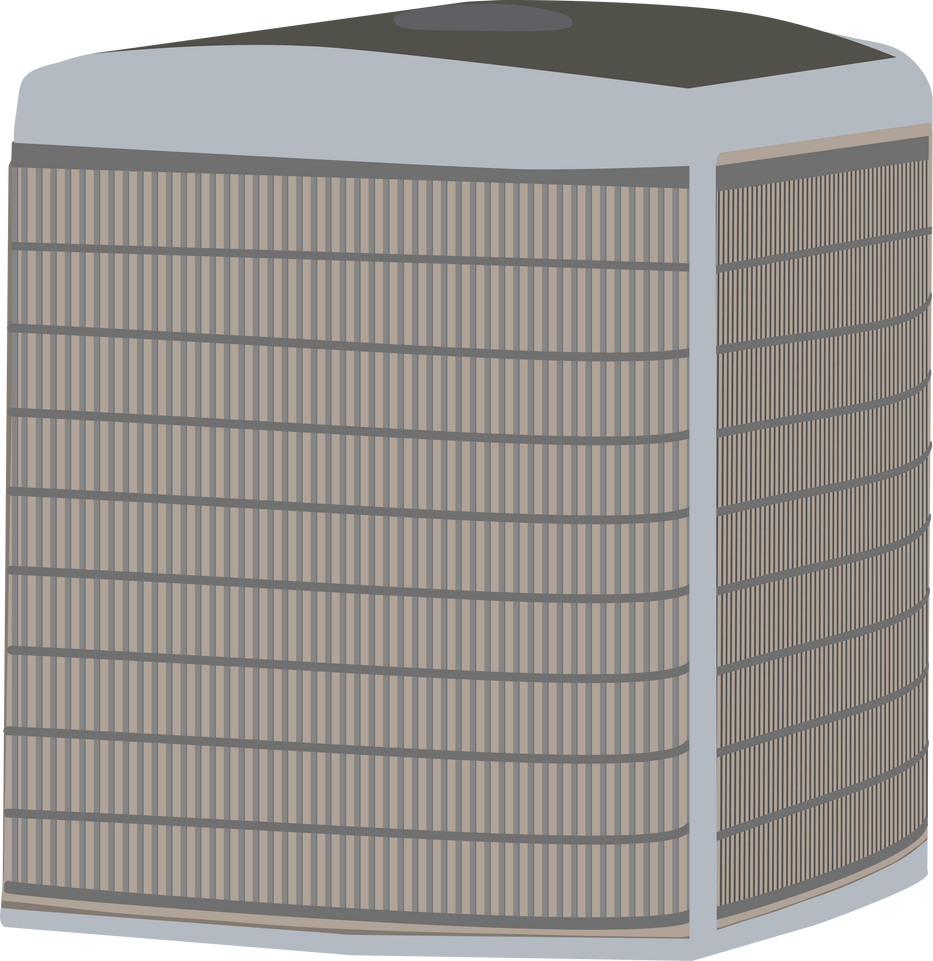 HVAC heating and air conditioning residential unit illustration isolated on white color background.